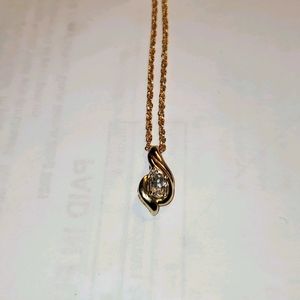 10kt Gold White Topaz Pendant